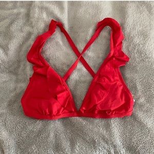 Target Red Ruffle Bikini Top